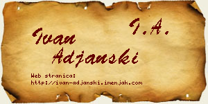 Ivan Ađanski vizit kartica